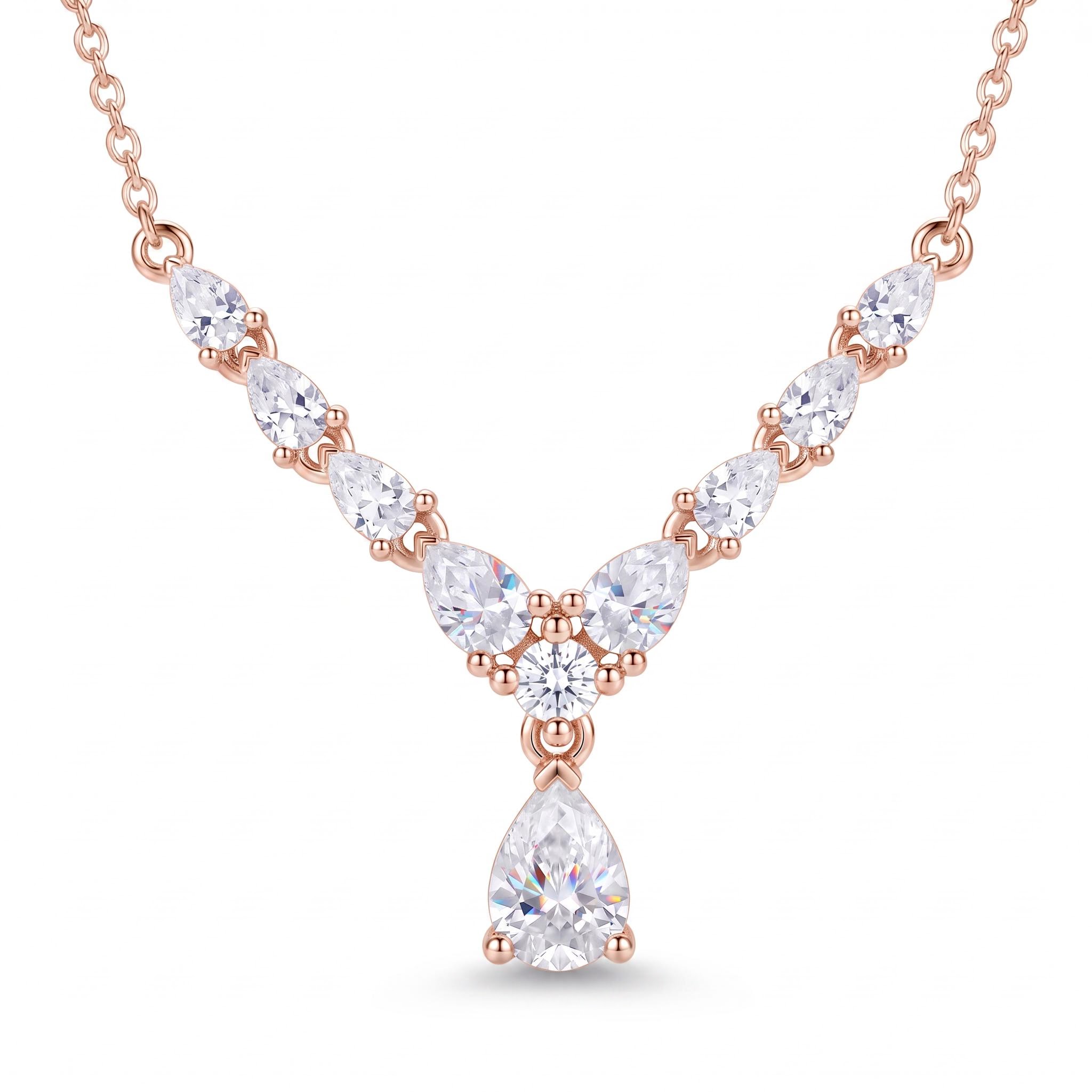 3.23 ct.tw. Chic Pear Cut Drop VVS Moissanite Necklace