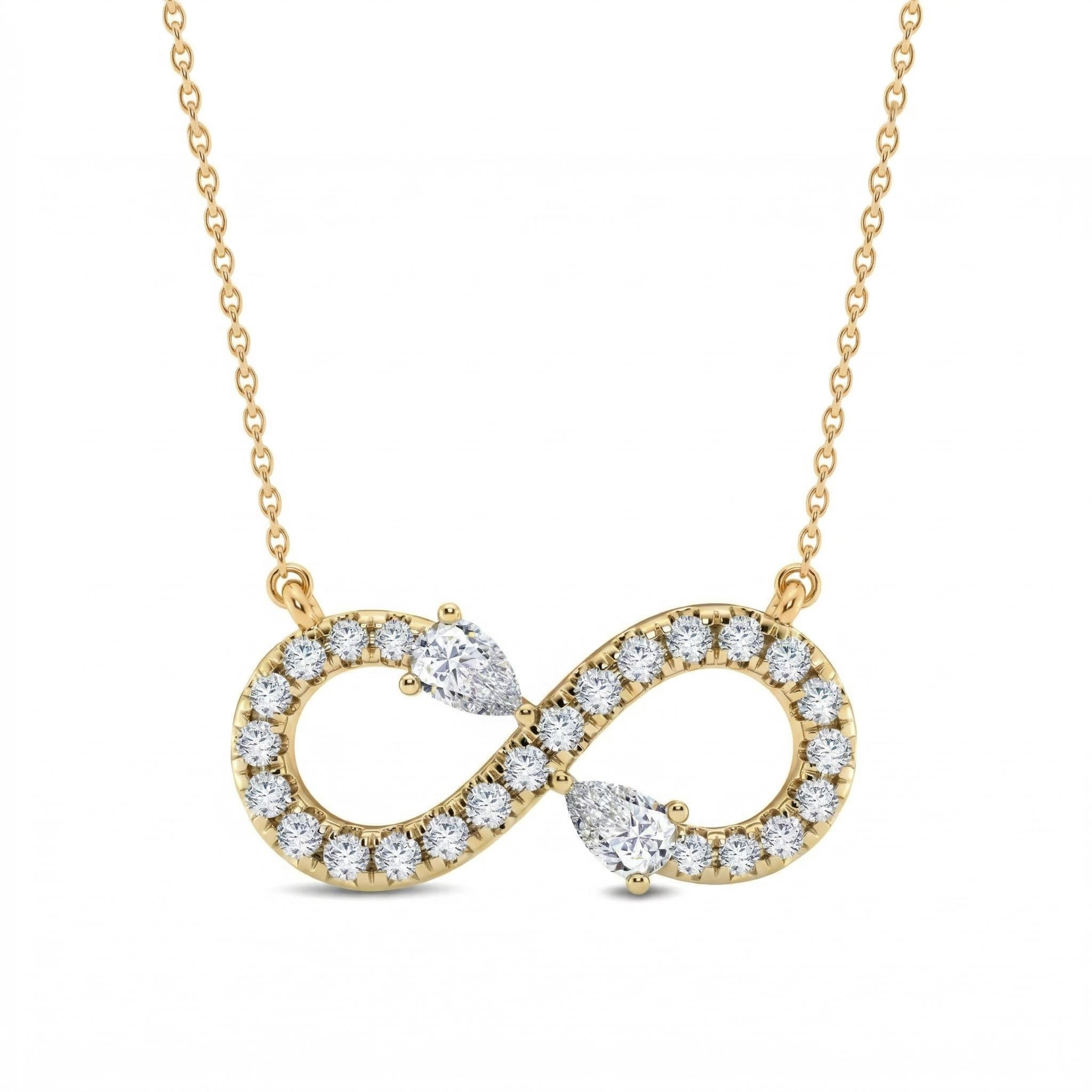 0.8 ct.tw. Infinity Pear Cut VVS Moissanite S925 Silver Pendant Necklace