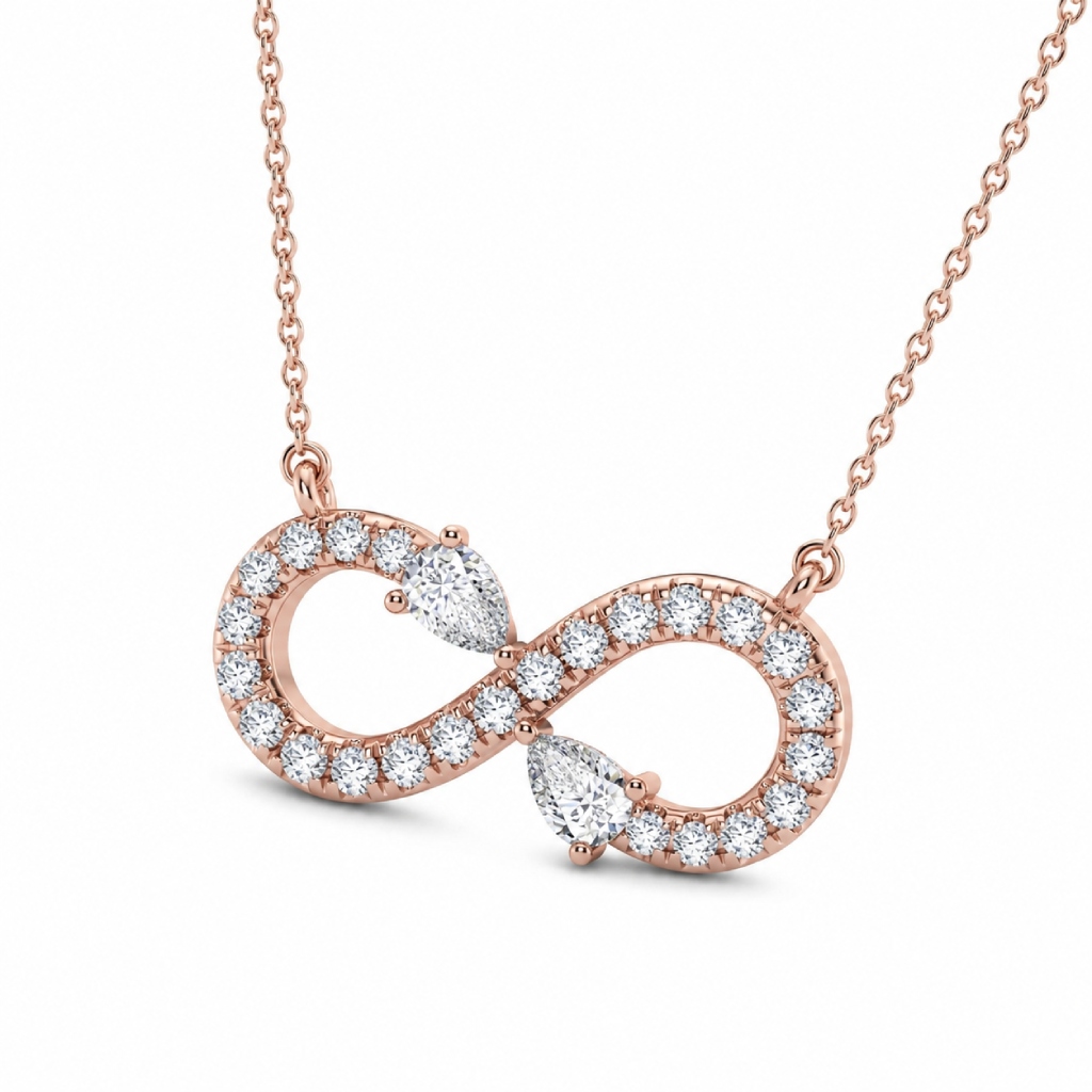 1.60 ct.tw. Infinity Pear Cut VVS Moissanite S925 Silver Pendant Necklace 1.60 ct.tw. Infinity Pear Cut VVS Moissanite S925 Silver Pendant Necklace