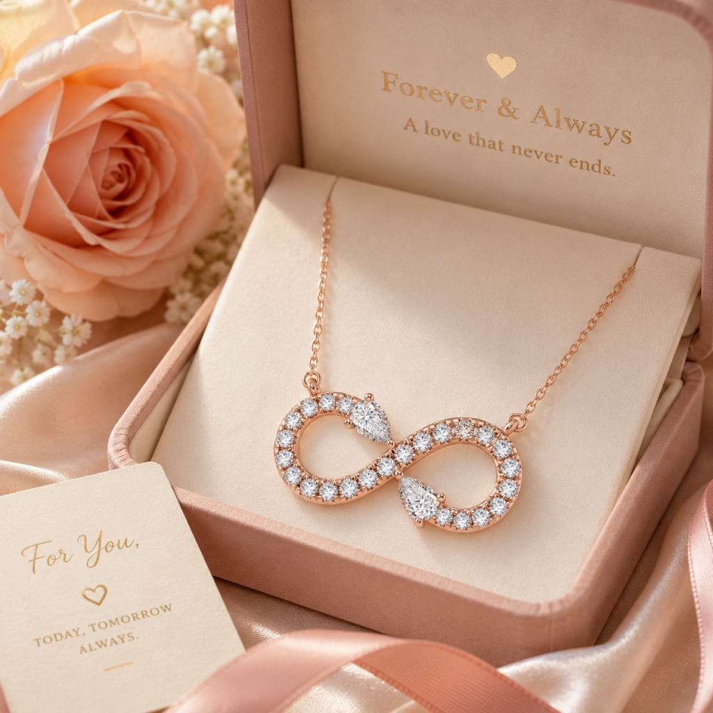 1.60 ct.tw. Infinity Pear Cut VVS Moissanite S925 Silver Pendant Necklace 1.60 ct.tw. Infinity Pear Cut VVS Moissanite S925 Silver Pendant Necklace