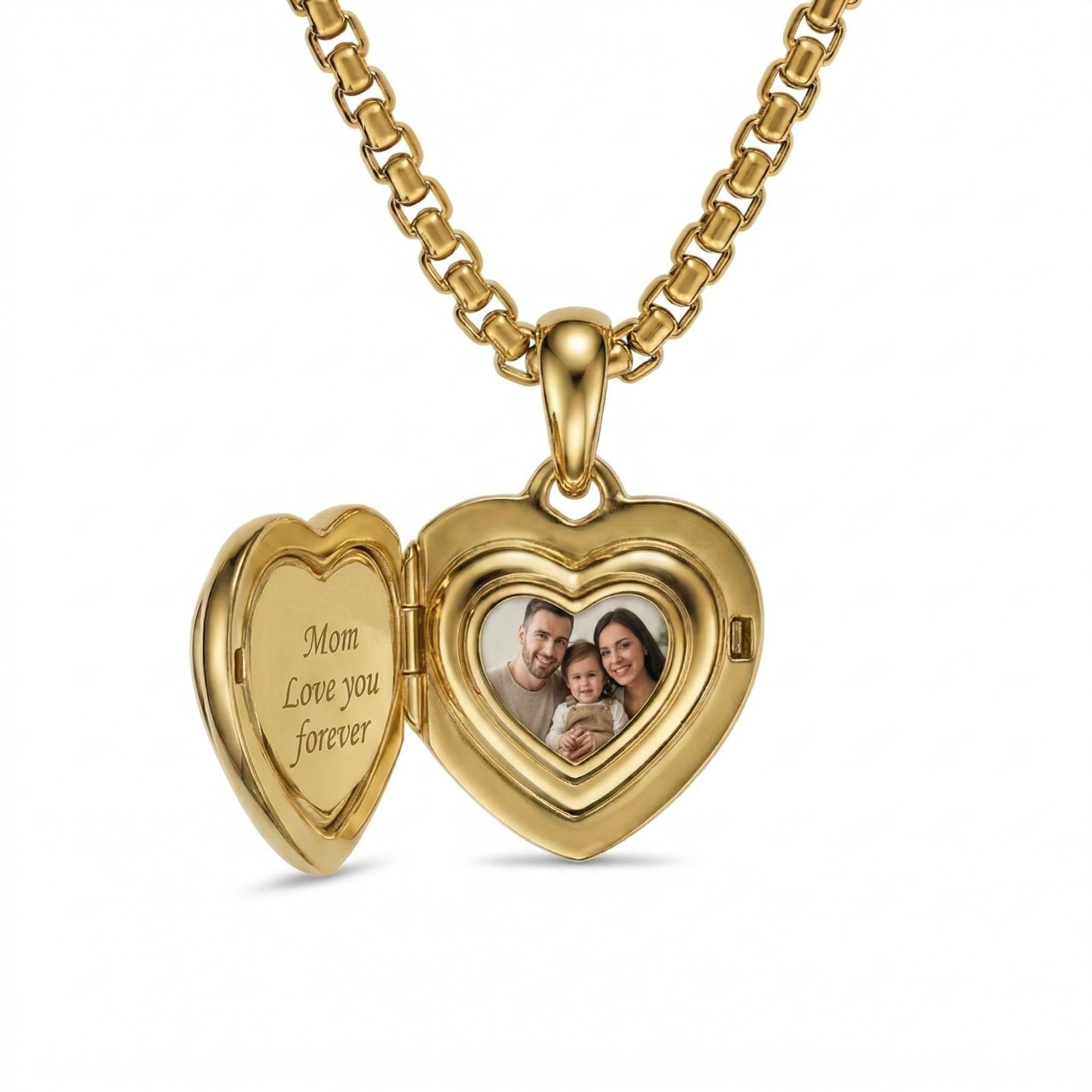 Customizable Photo Heart-shape VVS Moissanite S925 Silver Pendant Necklace