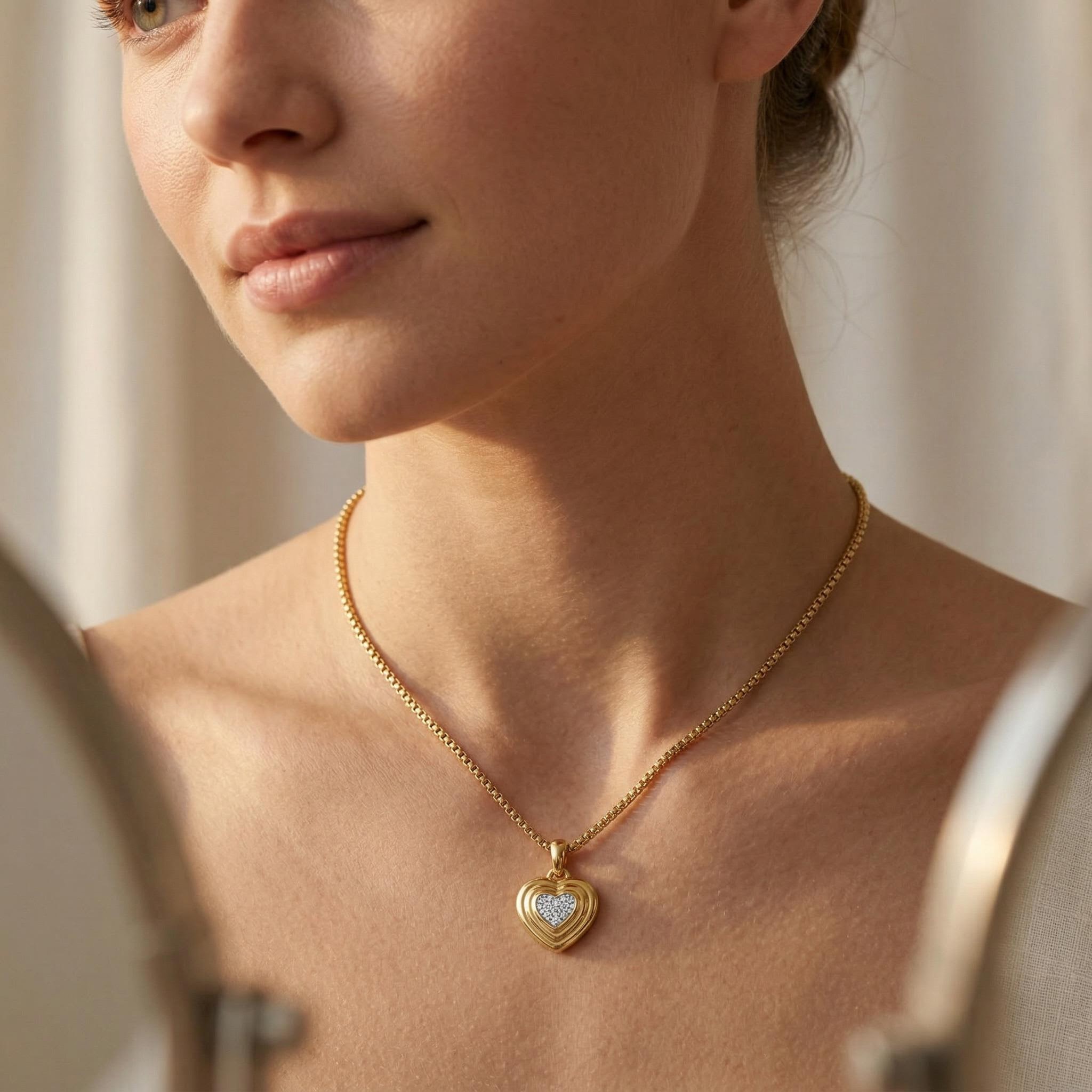 Customizable Photo Heart-shape VVS Moissanite S925 Silver Pendant Necklace