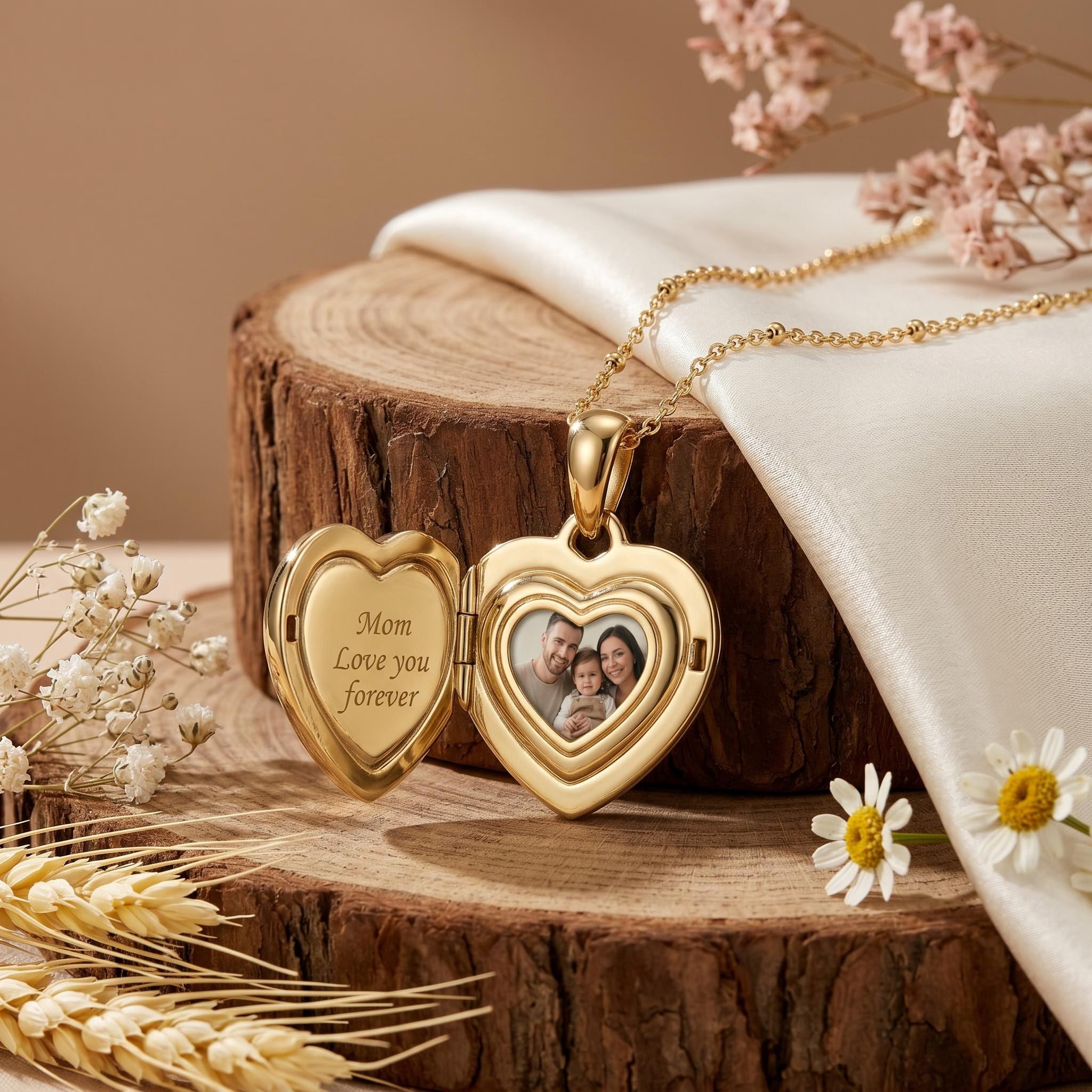 Customizable Photo Heart-shape VVS Moissanite S925 Silver Pendant Necklace Customizable Photo Heart-shape VVS Moissanite S925 Silver Pendant Necklace