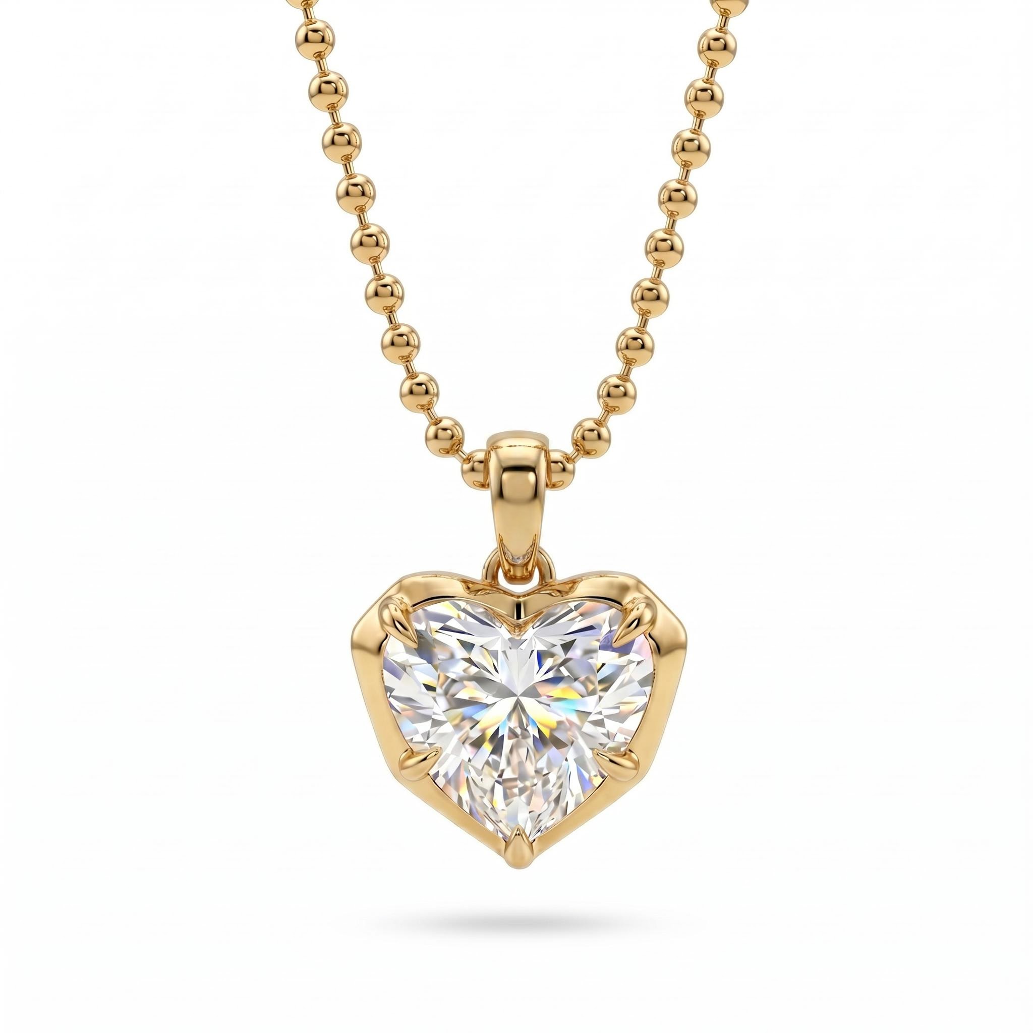 2.0 ct.tw. Sparkling Heart Cut Pendant Necklace