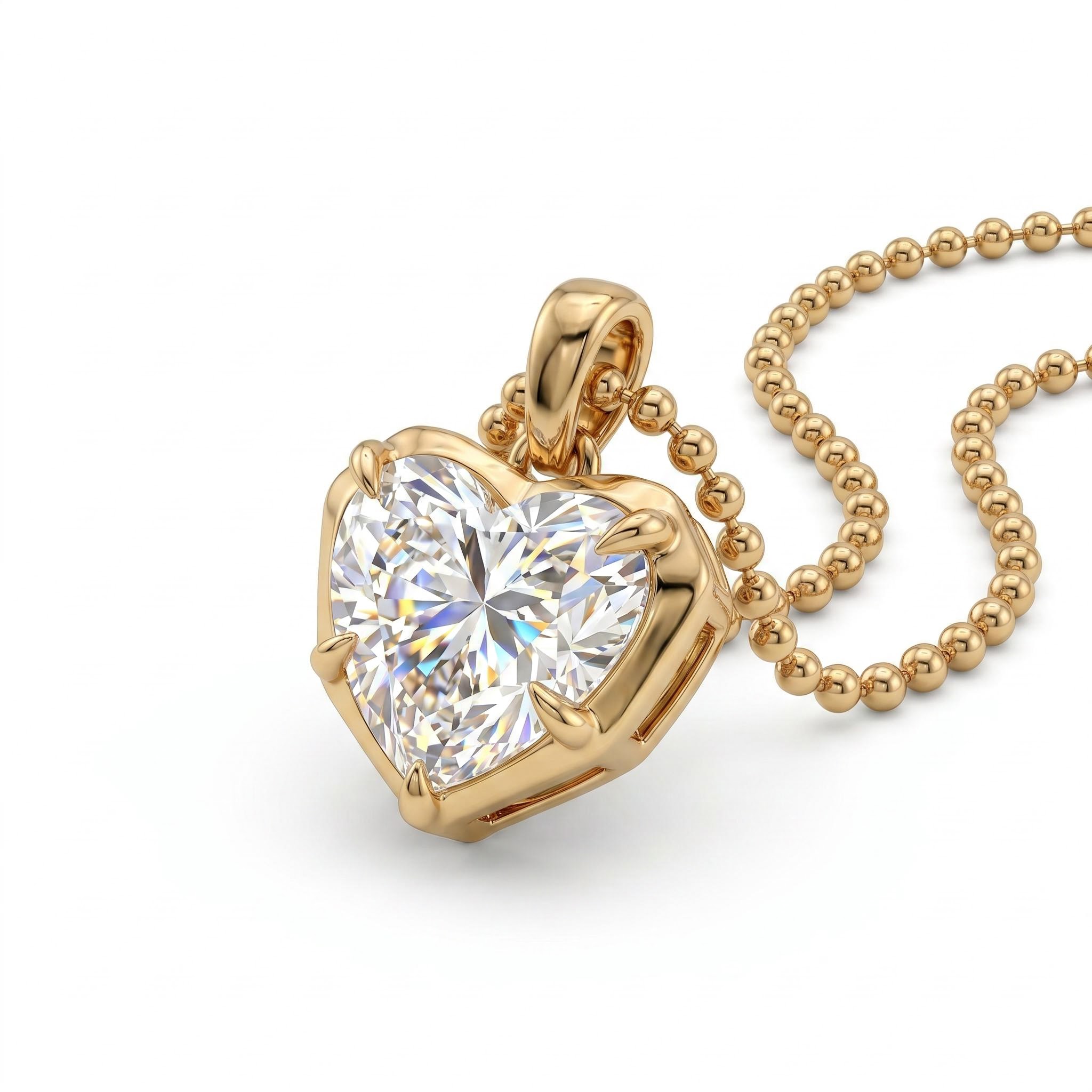 2.0 ct.tw. Sparkling Heart Cut Pendant Necklace