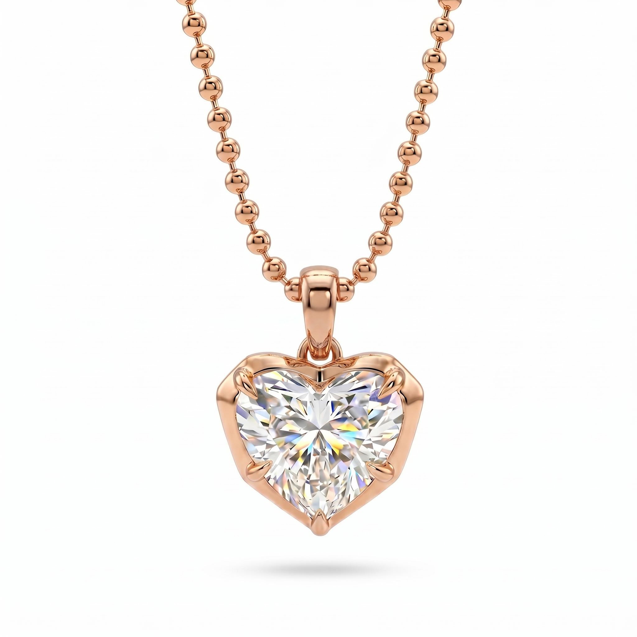 2.0 ct.tw. Sparkling Heart Cut Pendant Necklace