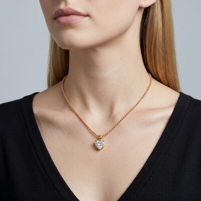 2.0 ct.tw. Sparkling Heart Cut Pendant Necklace
