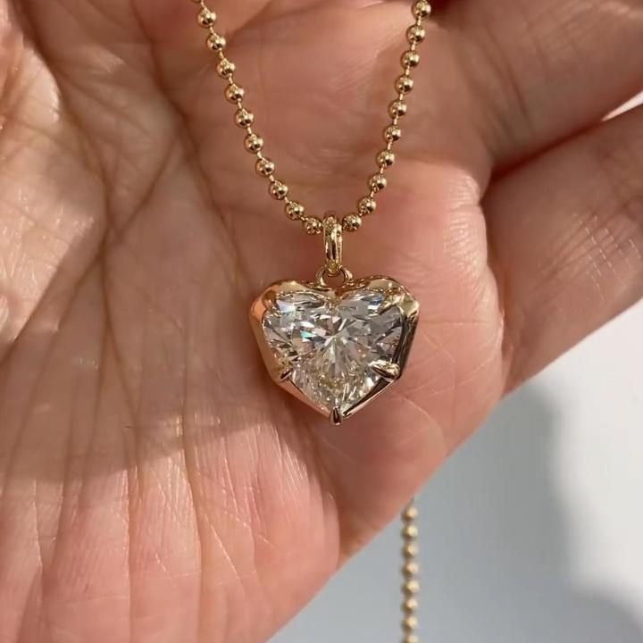 2.0 ct.tw. Sparkling Heart Cut Pendant Necklace - Everyday