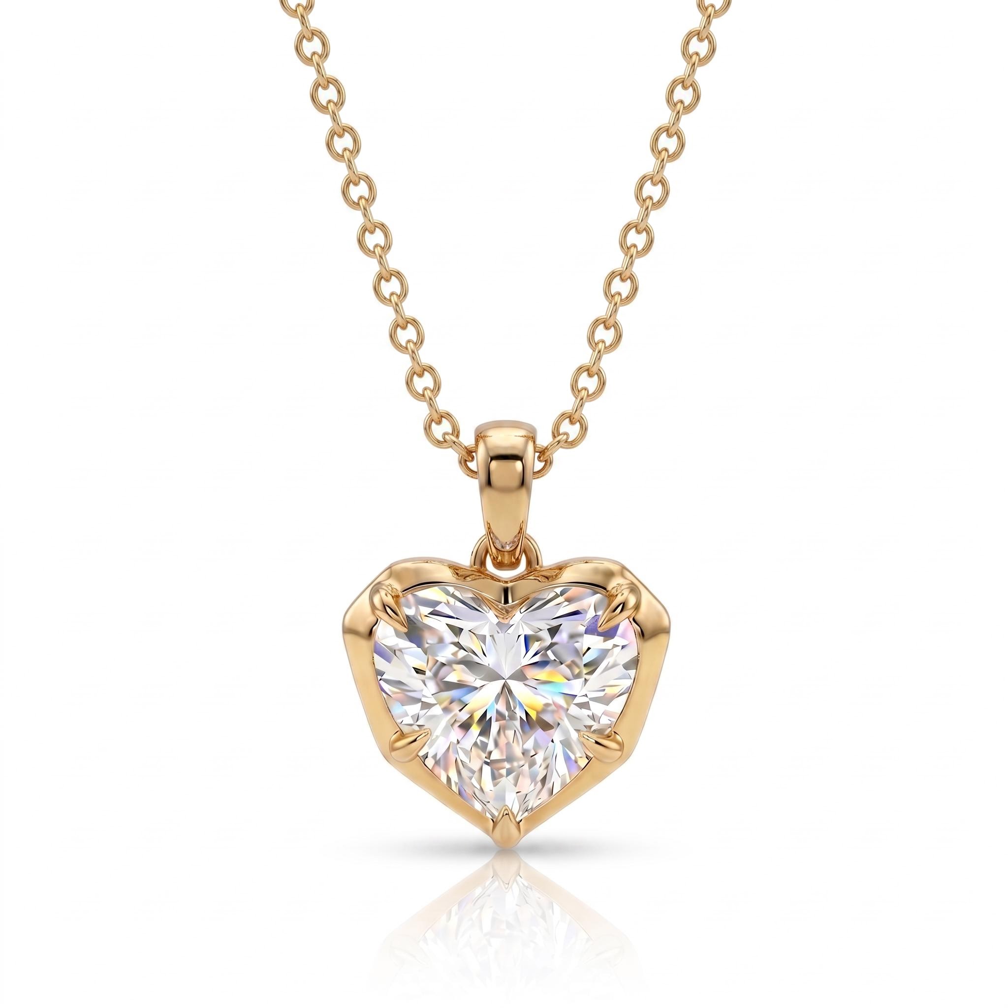 2.0 ct.tw. Sparkling Heart Cut Pendant Necklace 2.0 ct.tw. Sparkling Heart Cut Pendant Necklace