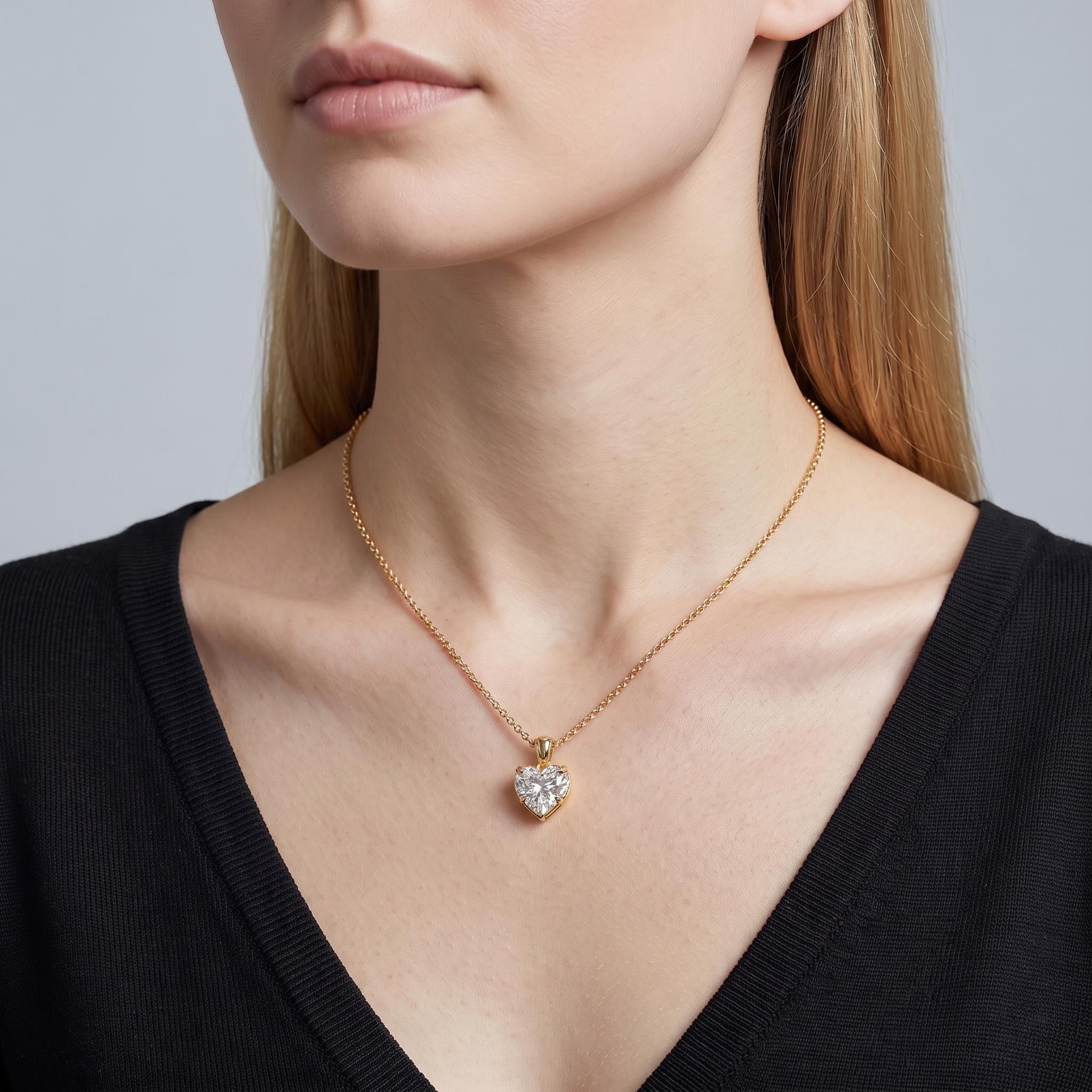 2.0 ct.tw. Sparkling Heart Cut Pendant Necklace 2.0 ct.tw. Sparkling Heart Cut Pendant Necklace