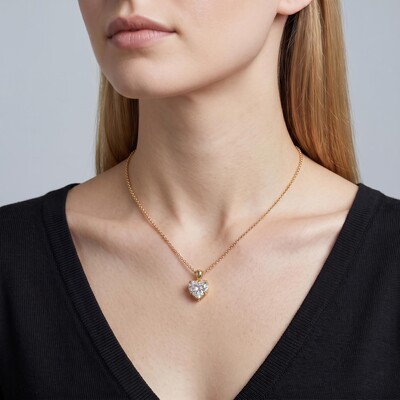 2.0 ct.tw. Sparkling Heart Cut Pendant Necklace