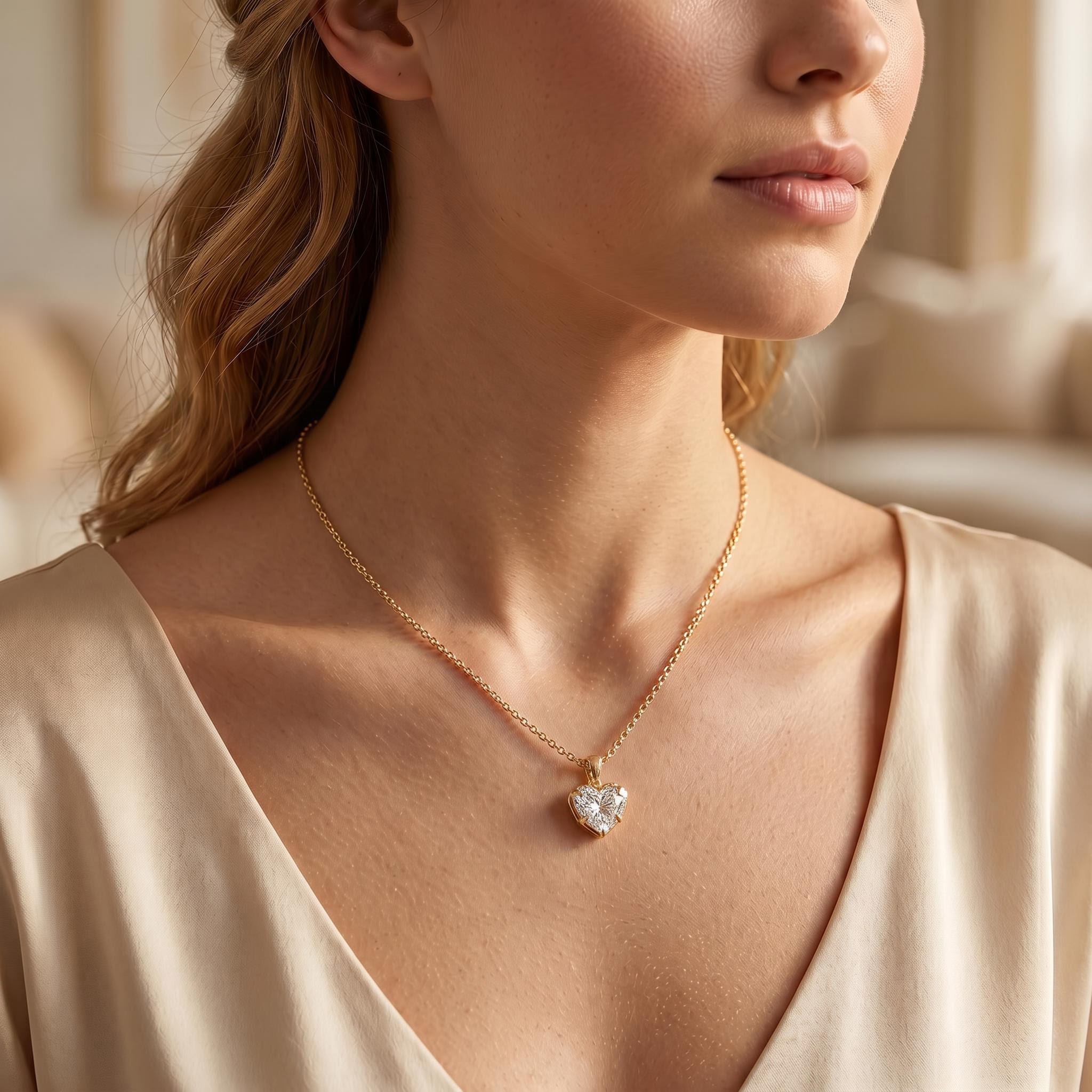 2.0 ct.tw. Sparkling Heart Cut Pendant Necklace 2.0 ct.tw. Sparkling Heart Cut Pendant Necklace