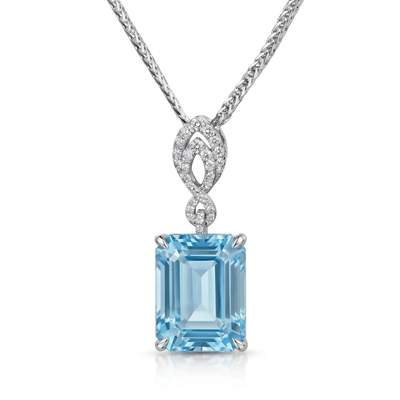 4.36 ct.tw. Elegant Sky Blue Emerald Cut Pendant Necklace