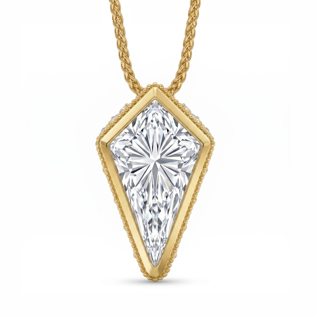 2.24 ct.tw. Elegant Kite Shape with Marquise Side Stone Pendant Necklace