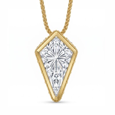 2.24 ct.tw. Elegant Kite Shape with Marquise Side Stone Pendant Necklace