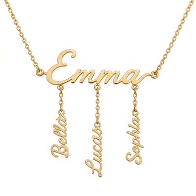 Personalized Family Multi-Name Necklace Pendant