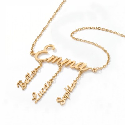 Personalized Family Multi-Name Necklace Pendant