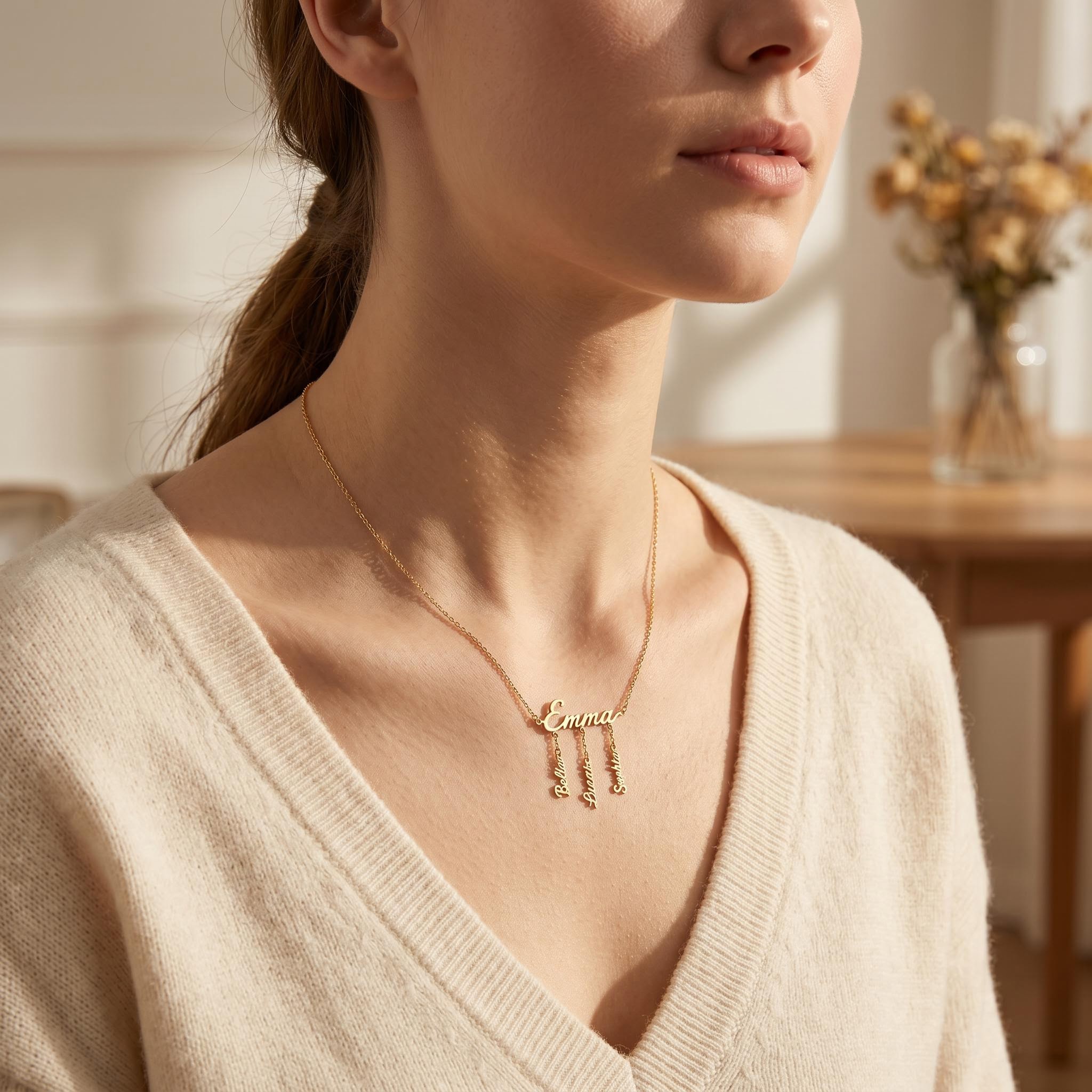 Personalized Family Multi-Name Necklace Pendant