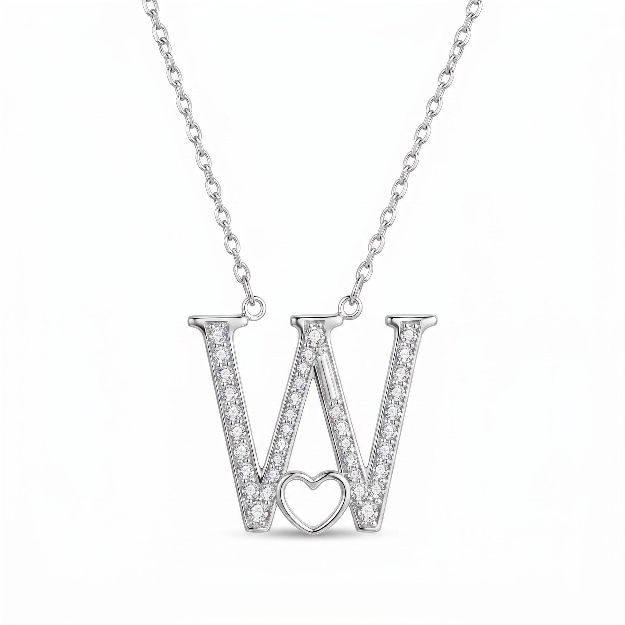 0.2 ct.tw. Alphabet Letters with Heart Pendant
