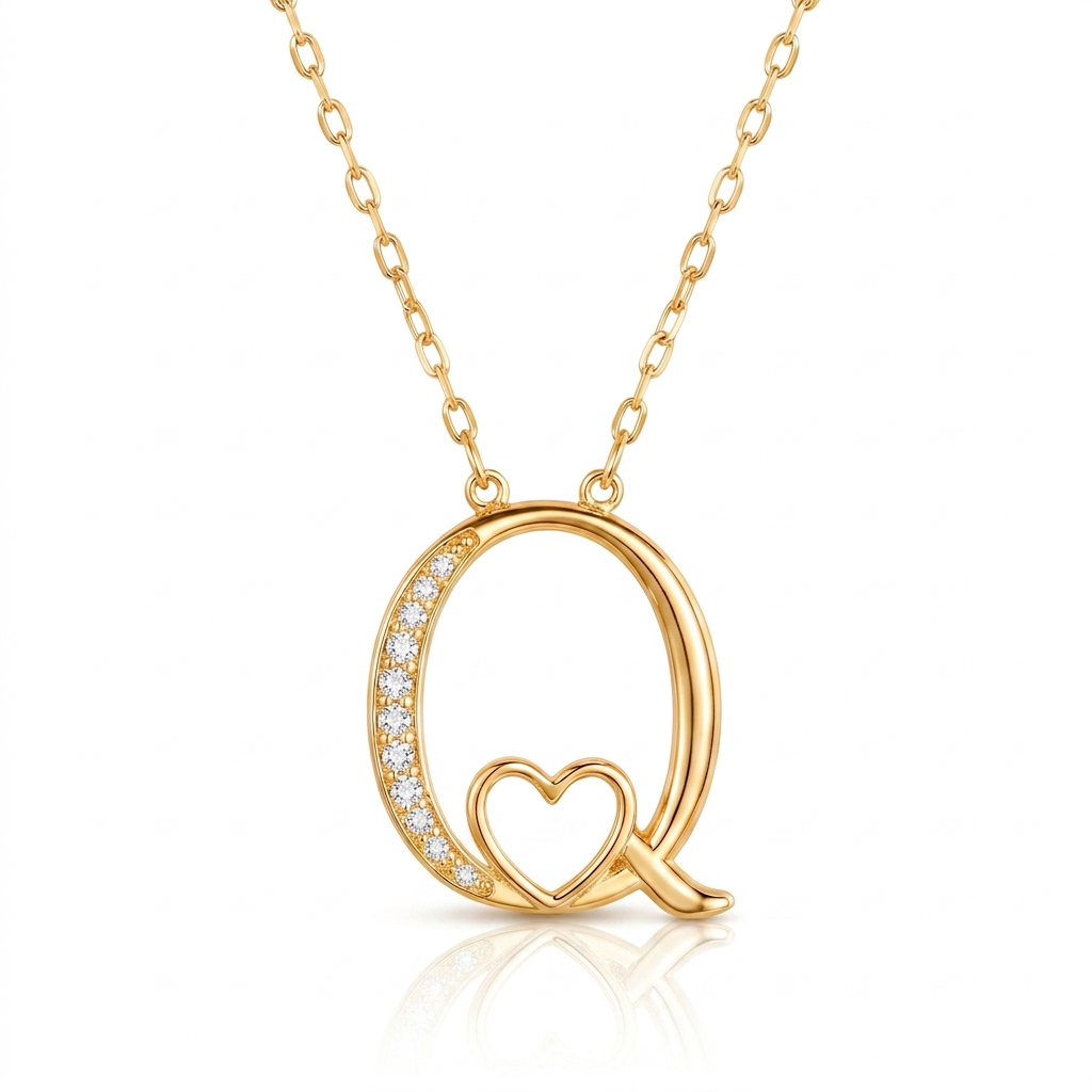 0.06 ct.tw. Alphabet Letters with Heart Pendant 0.06 ct.tw. Alphabet Letters with Heart Pendant
