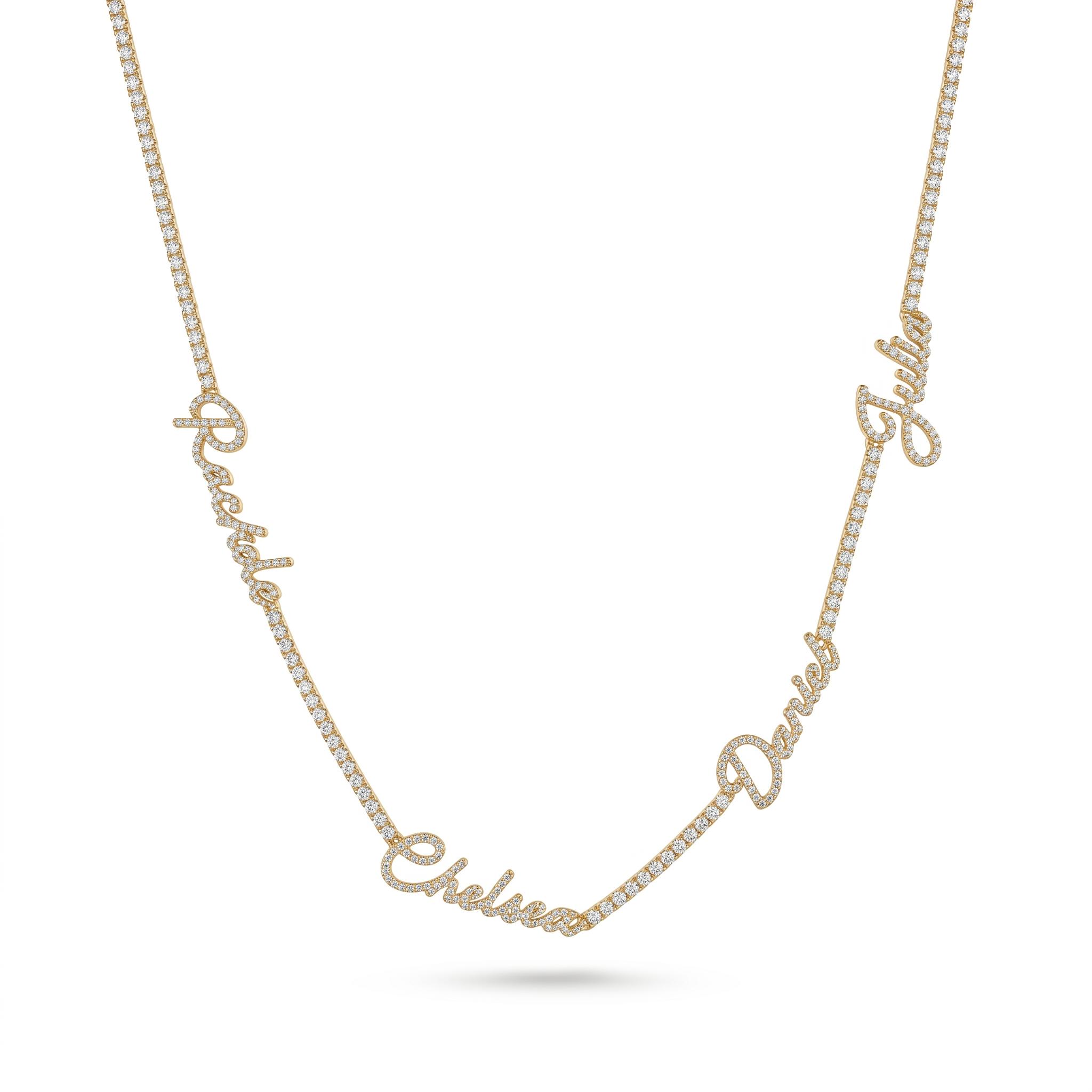 Personalized Custom Multi Name Tennis Chain