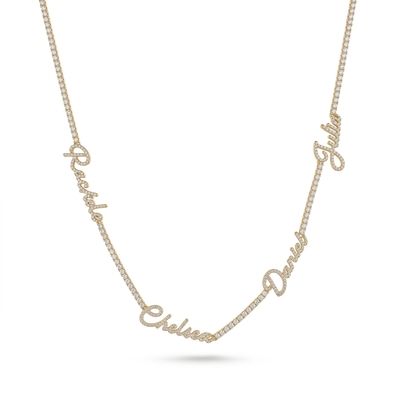 Personalized Custom Multi Name Tennis Chain