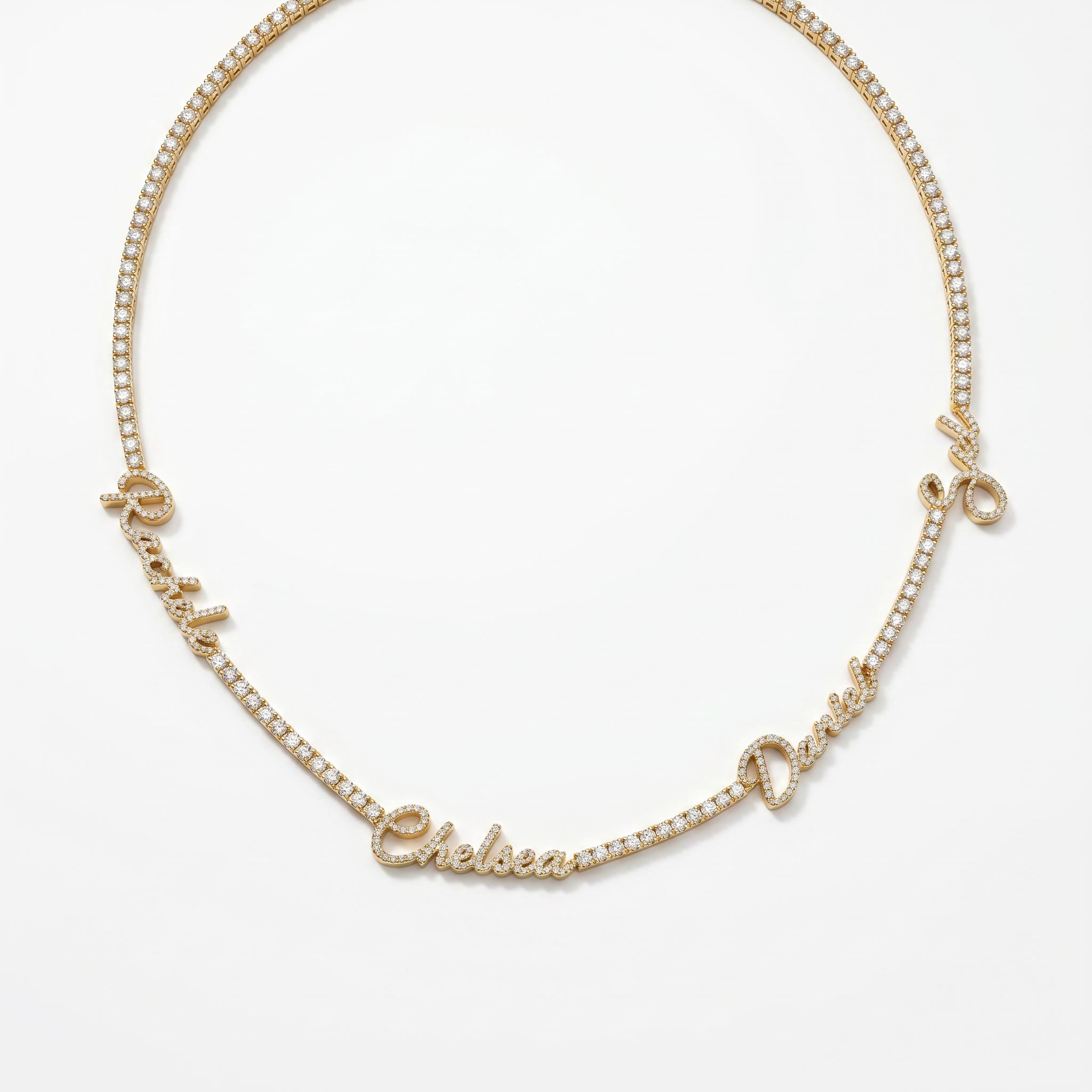 Personalized Custom Multi Name Tennis Chain