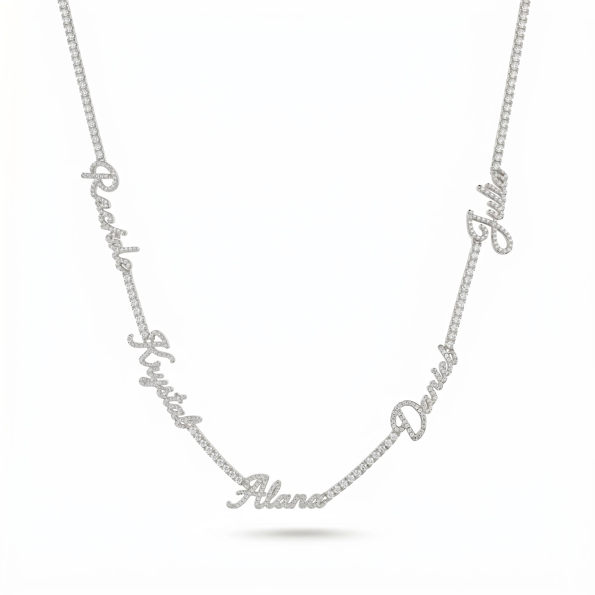 Personalized Custom Multi Name Tennis Chain