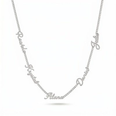 Personalized Custom Multi Name Tennis Chain