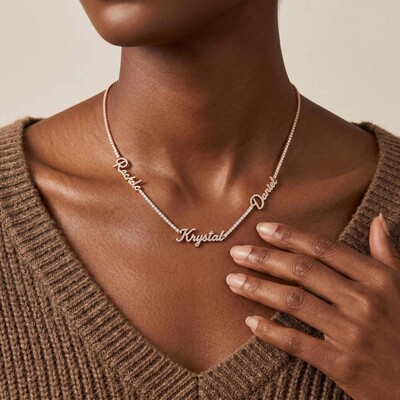Personalized Custom Multi Name Tennis Chain