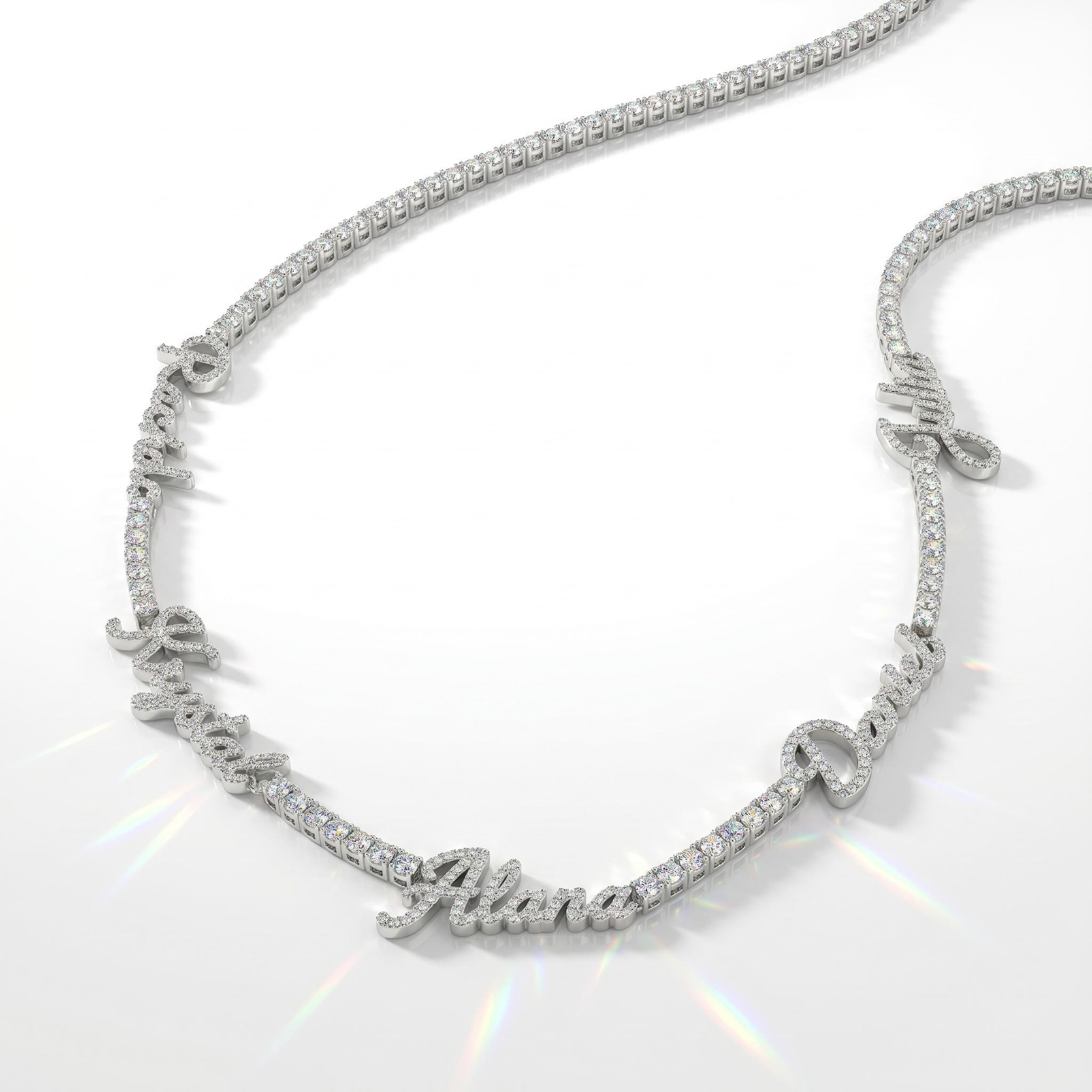 Personalized Custom Multi Name Tennis Chain