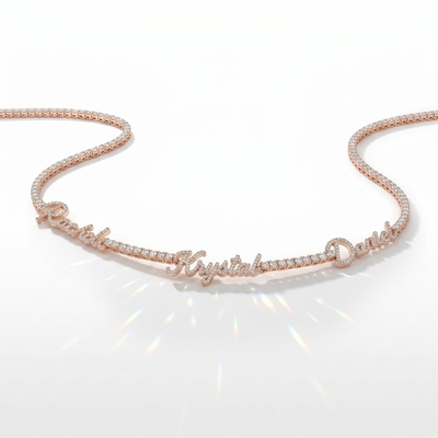 Personalized Custom Multi Name Tennis Chain