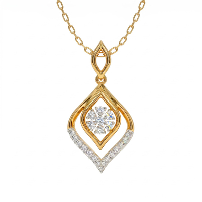 0.31 ct.tw. Hollow Teardrop Round Cut Pendant