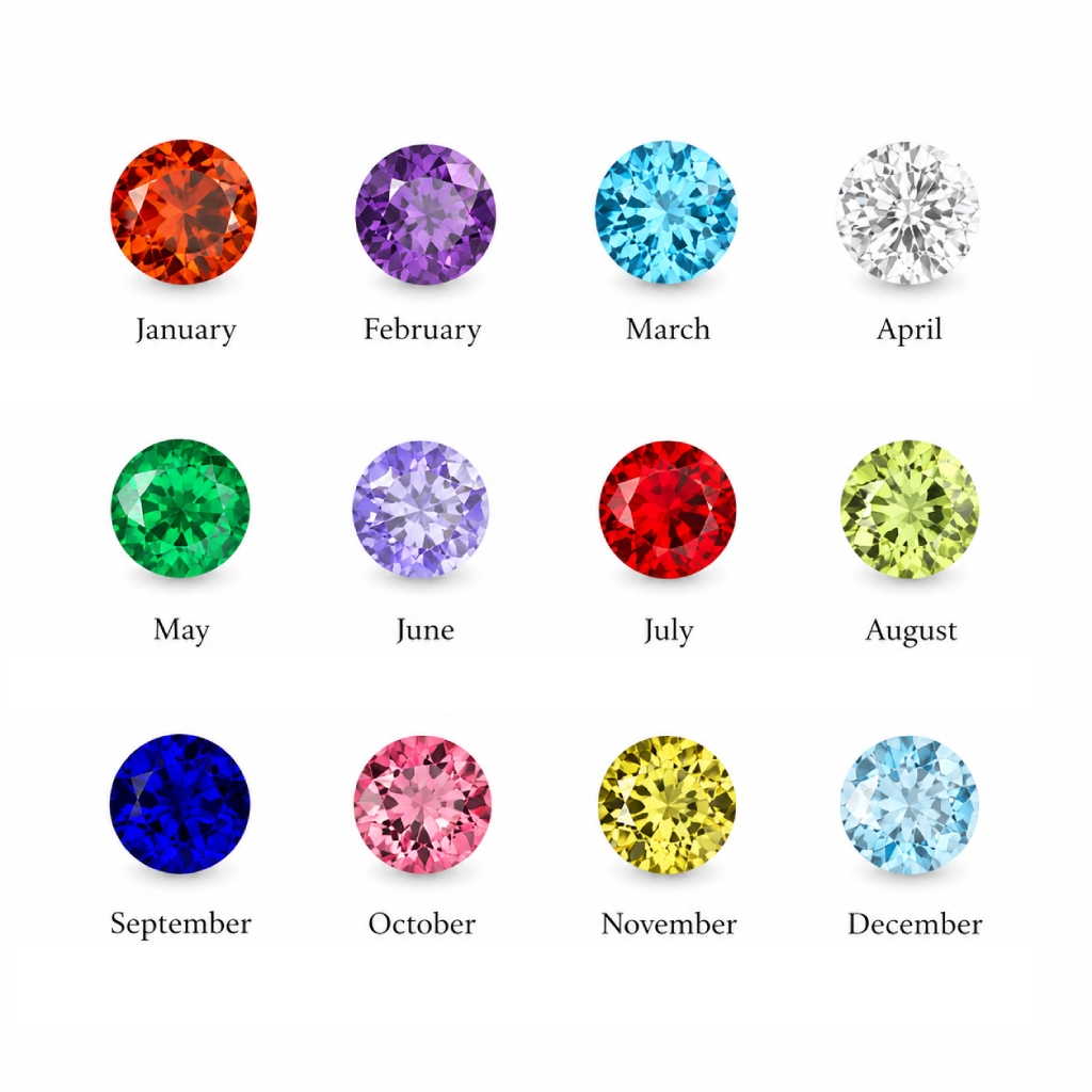 Personalized Custom Multi-Name Heart Birthstone Necklace Pendant