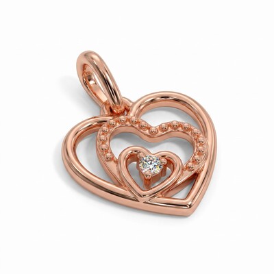 0.15 ct.tw. Nested Hearts Pendant