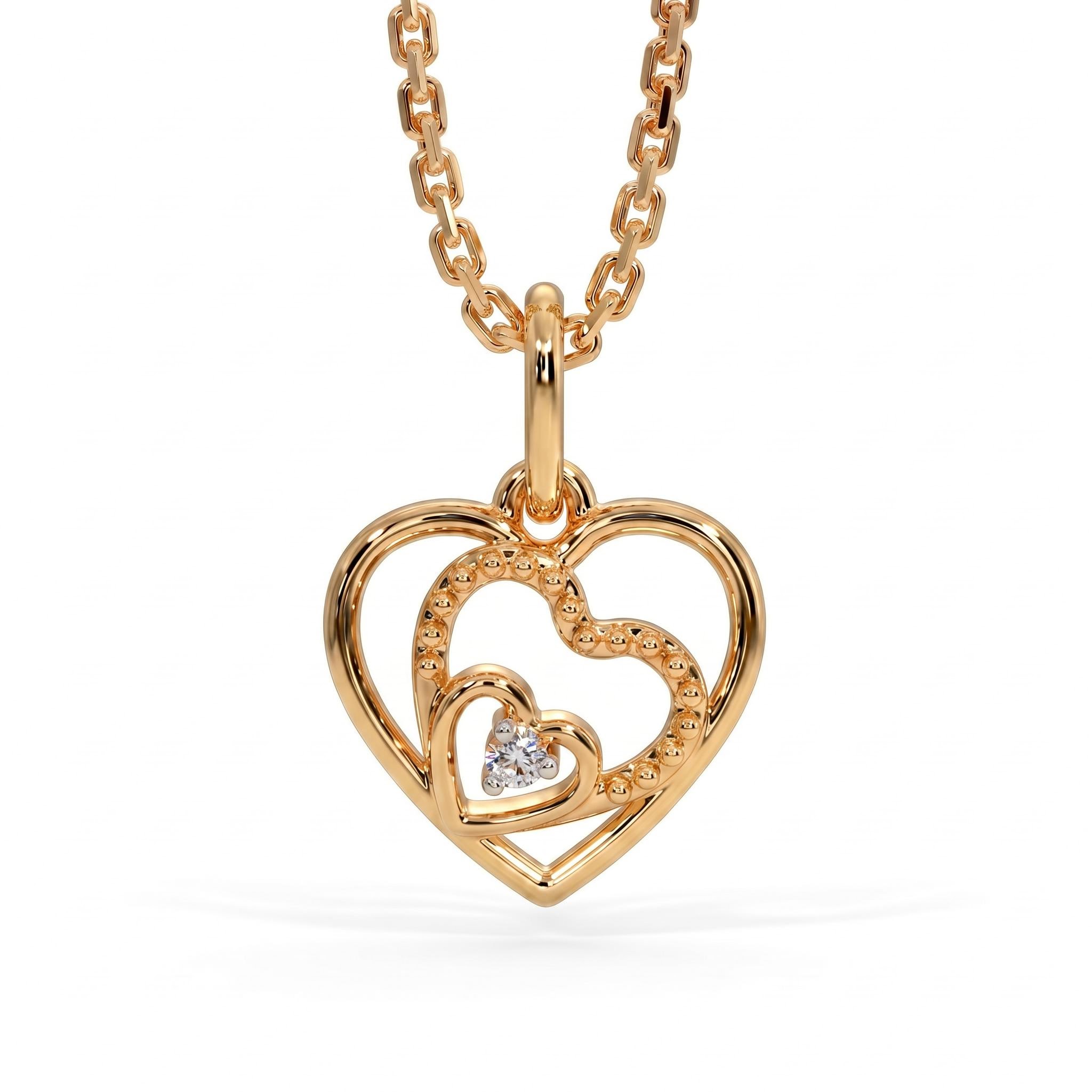 0.15 ct.tw. Nested Hearts Pendant