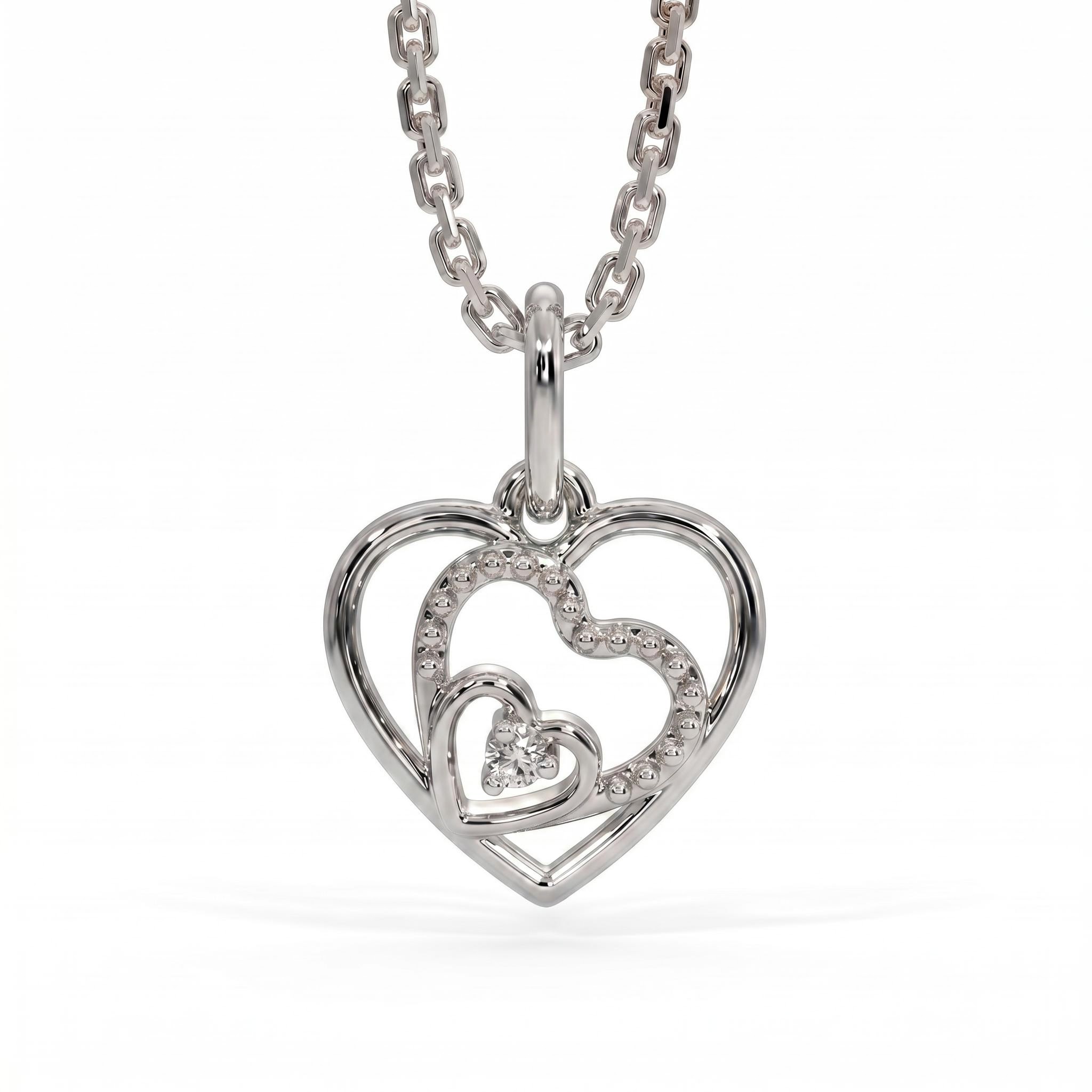 0.15 ct.tw. Nested Hearts Pendant