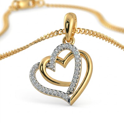 0.6 ct.tw. Interlocking Hearts Paved Pendant