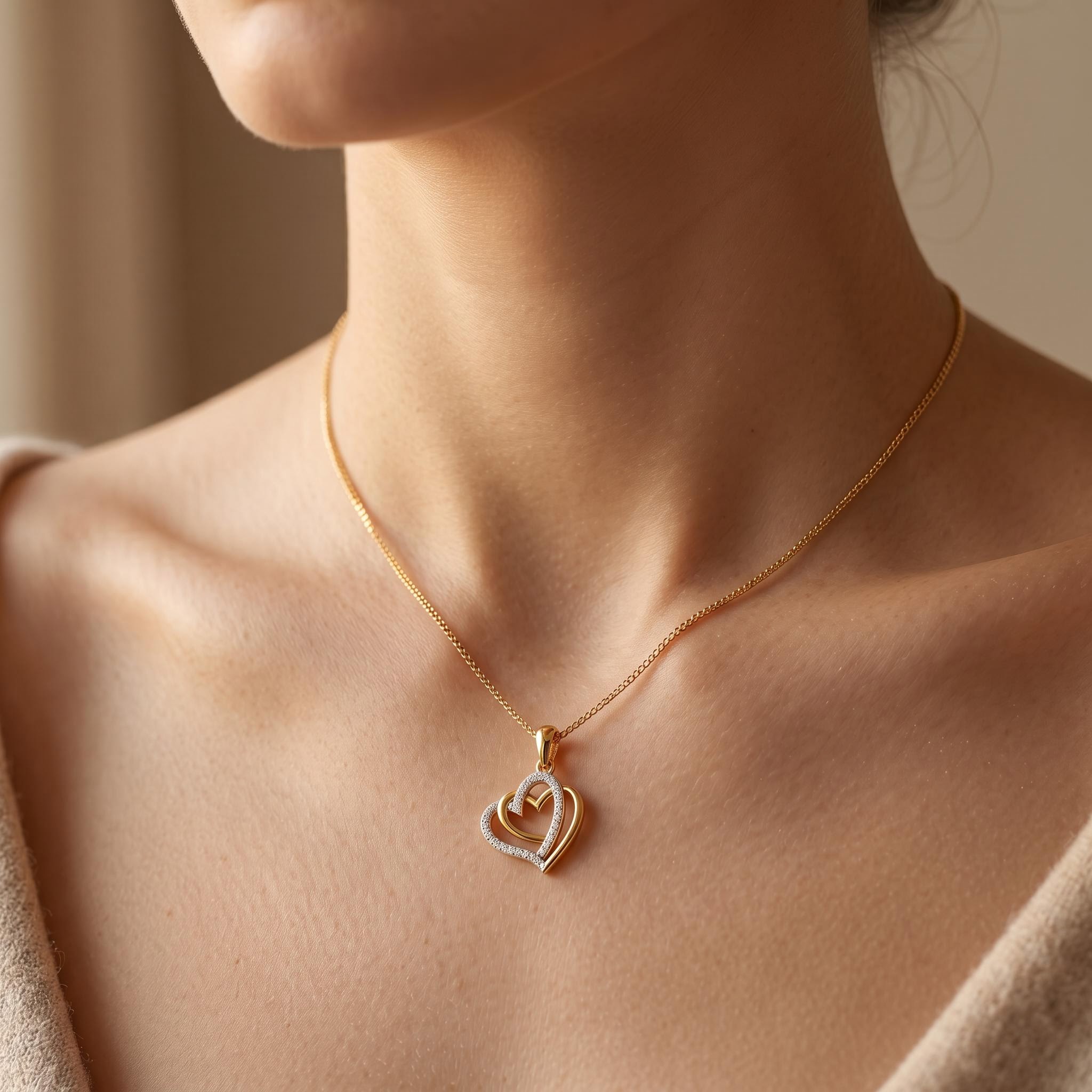 0.6 ct.tw. Interlocking Hearts Paved Pendant