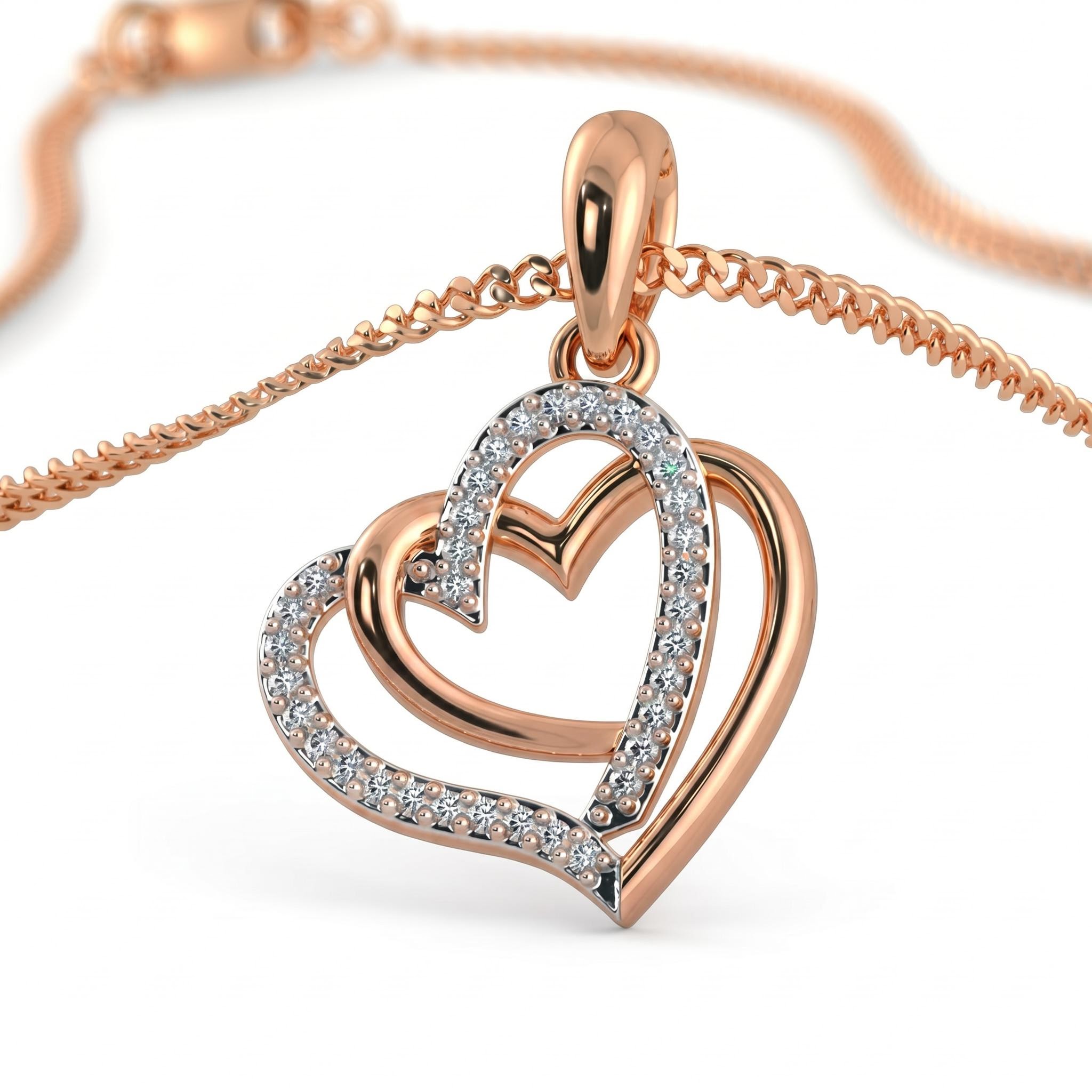 0.6 ct.tw. Interlocking Hearts Paved Pendant