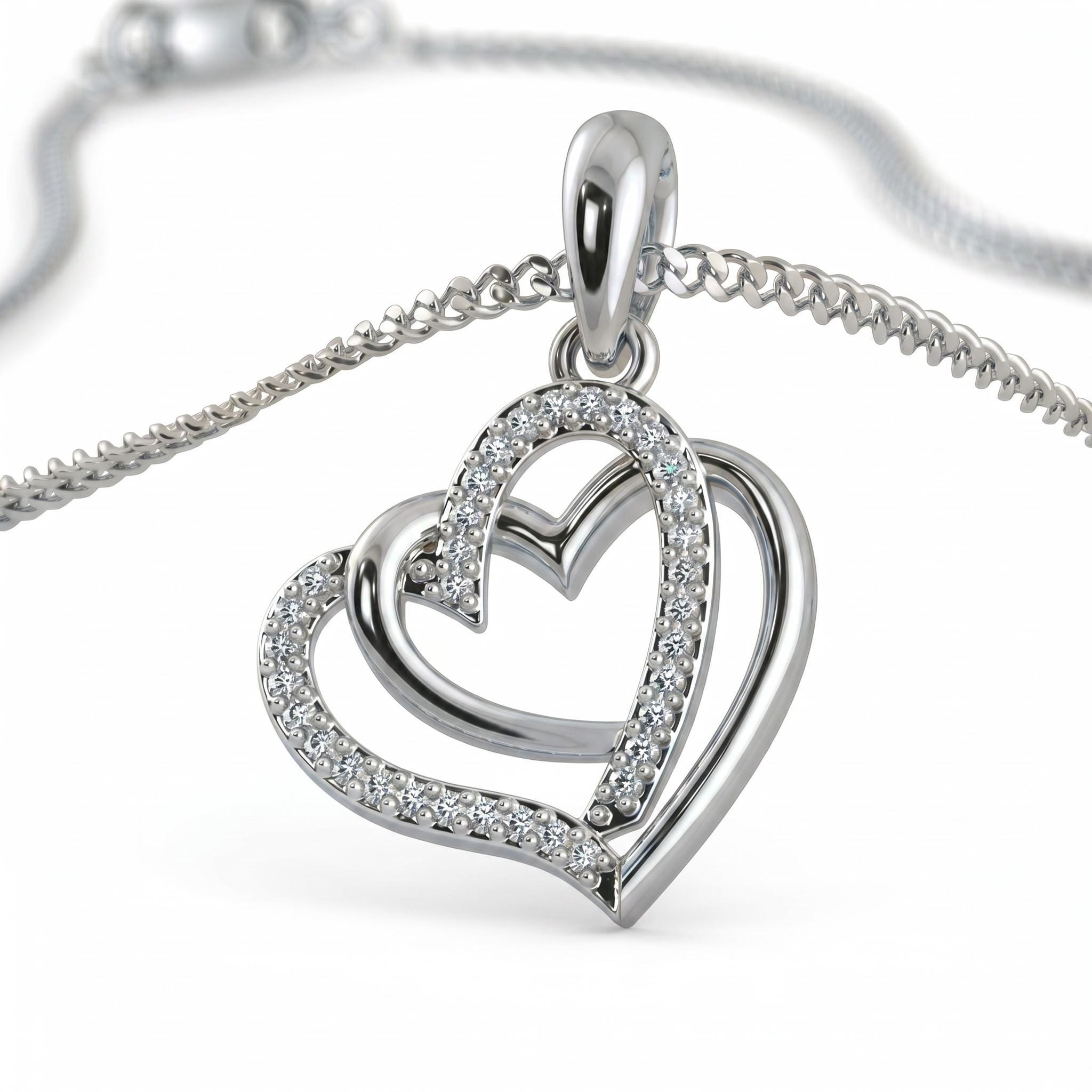0.6 ct.tw. Interlocking Hearts Paved Pendant