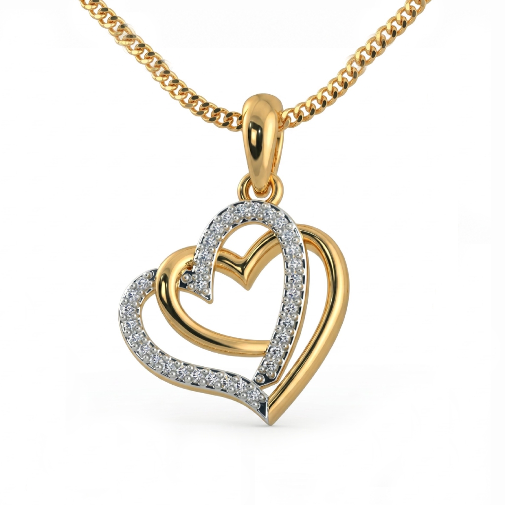 0.6 ct.tw. Interlocking Hearts Paved Pendant