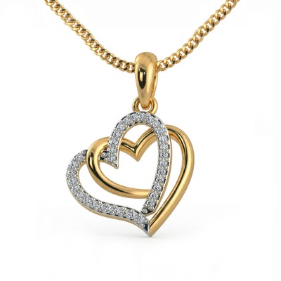 0.6 ct.tw. Interlocking Hearts Paved Pendant