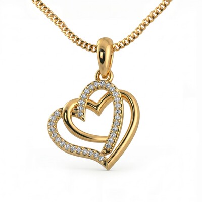 0.15 ct.tw. Interlocking Hearts Paved Pendant