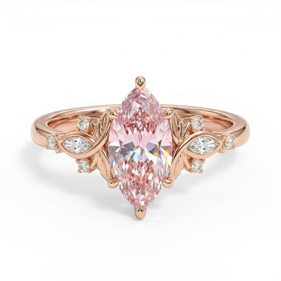 2.13ct.tw. Butterfly Pink Marquise Cut S925 Silver Engagement Ring