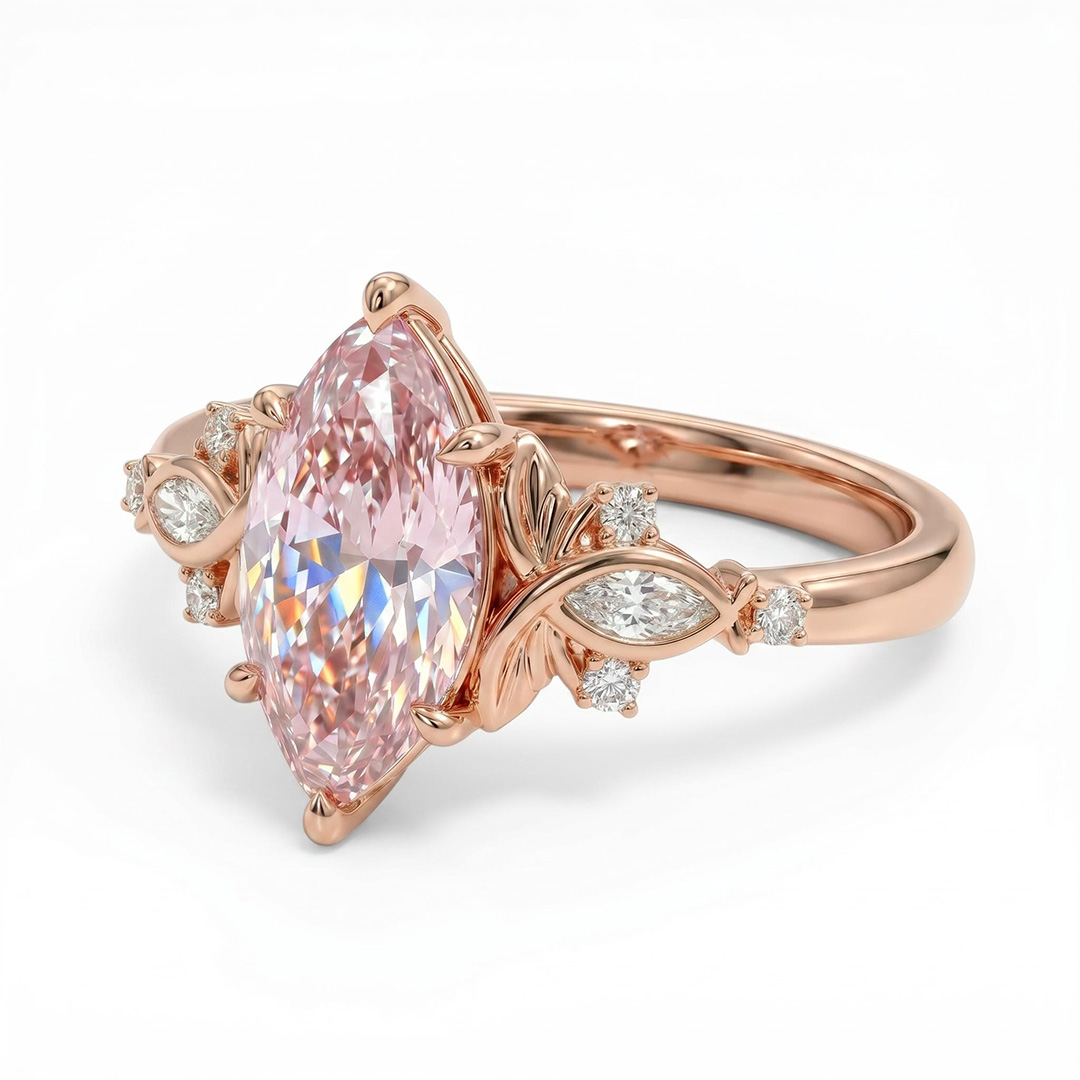 2.13ct.tw. Butterfly Pink Marquise Cut S925 Silver Engagement Ring 2.13ct.tw. Butterfly Pink Marquise Cut S925 Silver Engagement Ring