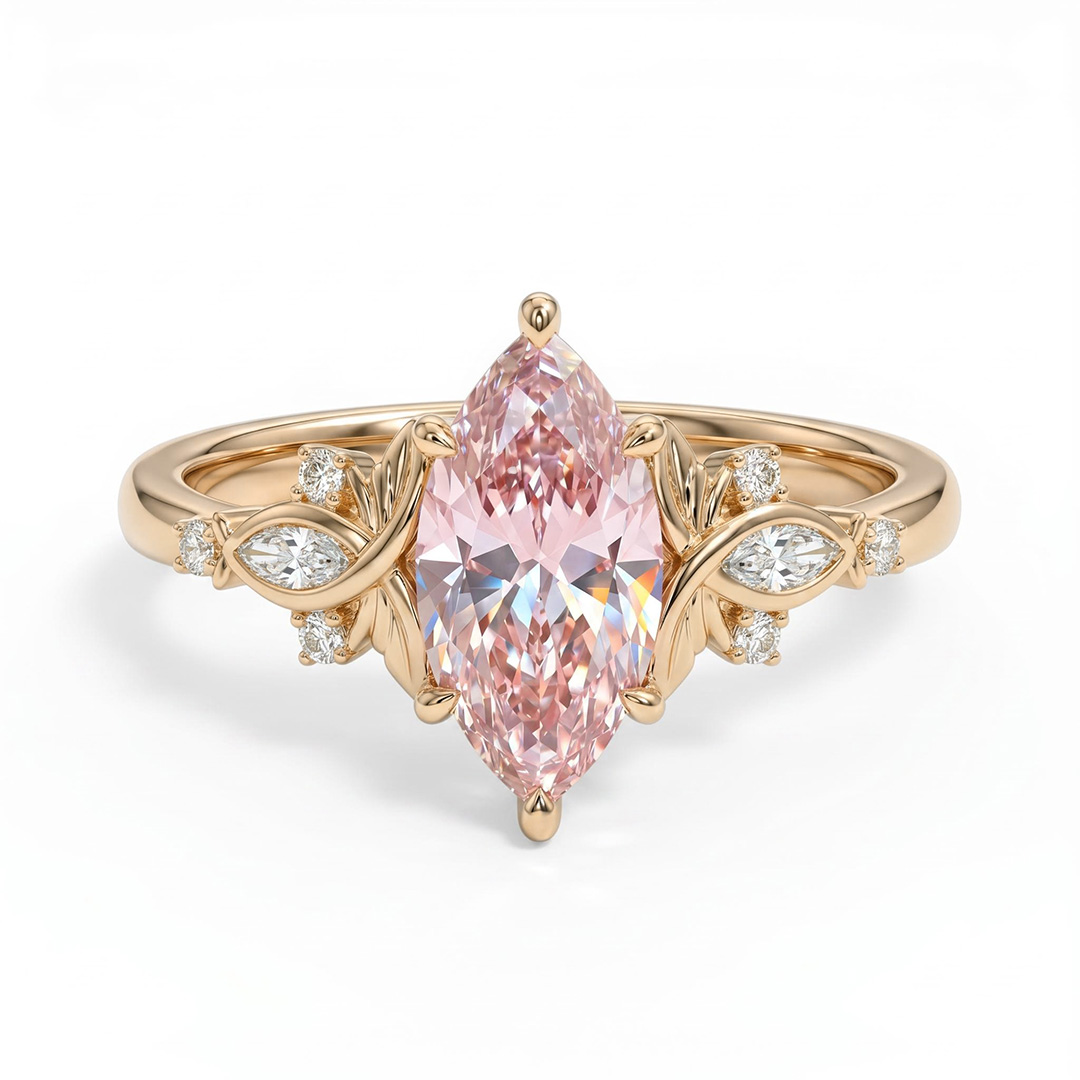 2.13ct.tw. Butterfly Pink Marquise Cut S925 Silver Engagement Ring 2.13ct.tw. Butterfly Pink Marquise Cut S925 Silver Engagement Ring