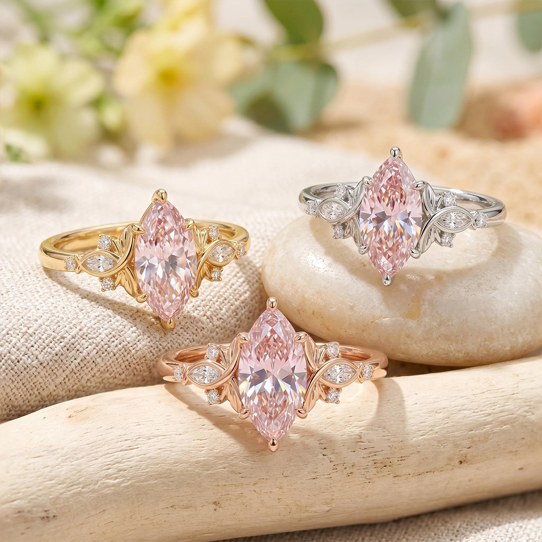 2.13ct.tw. Butterfly Pink Marquise Cut S925 Silver Engagement Ring 2.13ct.tw. Butterfly Pink Marquise Cut S925 Silver Engagement Ring
