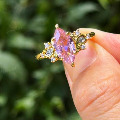 2.13ct.tw. Butterfly Pink Marquise Cut S925 Silver Engagement Ring 2.13ct.tw. Butterfly Pink Marquise Cut S925 Silver Engagement Ring