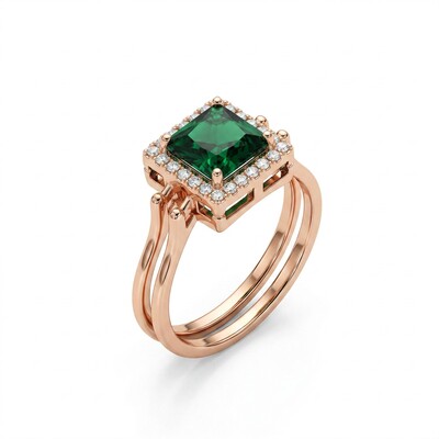 2.0 ct.tw. Reversible 2in1 Brithstone Princess Cut S925 Silver Ring